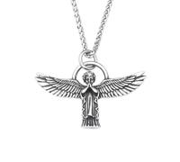 Collar CLASEA Classic Vintage Praying Guardian Angel Alas Colgantes para Hombres Regalos de joyería de Acero, Plata esterlina, sin Precioso