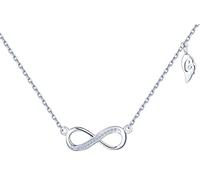 Collar clásico para mujer de Yumilok Jewerly, de plata fina y circonita, con símbolo del infinito