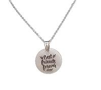 Collar Colgante Best Friends Forever pequeño 1,8 cm Nácar y Plata de Ley Cadena de 40 cm Plata de Ley con Estuche