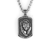 Collar Colgante Cadena Hombre Mujer Joyas Necklace Collar Colgante Vikingo Etiqueta Hip Hop Joyería Hombres Y Mujeres Geometría Punk 配60Cm龙骨链
