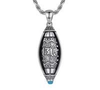 Collar Colgante Cadena Hombre Mujer Joyas Necklace Collar Giratorio De Escritura De Seis Caracteres De Moda Para Hombres Y Mujeres Colgante Giratorio Retro Cadena De Suéter Accesorios De Joyería