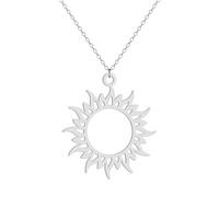 Collar Colgante Cadena Hombre Mujer Joyas Necklace Símbolo Del Sol Collar Planeta Colgante Regalo Joyería Hombres Mujeres Geometría 钢色