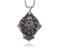 Collar Colgante Cadena Hombre Mujer Joyas Necklace Vintage Viking Warrior Doble Cuervo Colgante Nudo Nórdico Collares Amuleto Nochain