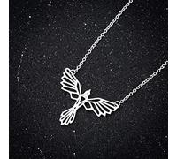 Collar Colgante Collar de Fénix, Colgante geométrico de pájaro de Origami, Collares Minimalistas para joyería de Mujer