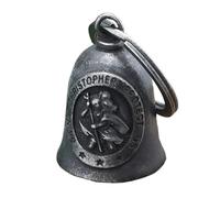Collar Colgante de Campana de San Cristóbal de Acero Inoxidable Retro Protector de Equitación de la Suerte para Entusiastas de las Motocicletas Estilo Punk y Vikingo Amuleto de Jesús Pastor