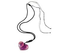 Collar colgante de crystal: collar de fluorita natural de la form del corazón, fluorita de piedra crystal