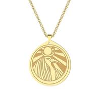 Collar colgante de dios del sol de acero inoxidable Joyería de pájaro del sol