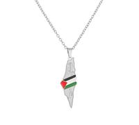 Collar Colgante De Israel Palestina,Collar Con Colgante De Mapa De Hip Hop De Gotas Étnicas,Collares De Geografía De País Para Hombres Para Mujeres,Joyería De Patriotismo,Regalos De Cumpleaños,Bl