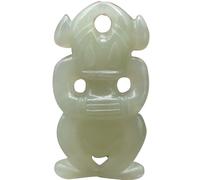 Collar Colgante de Mono Hetian Xiu Jade Natural (con cordón) para Mujeres genuinas
