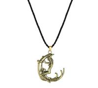 Collar Colgante Diosa de la Luna para Mujer Amuleto Mágico Talismán Diosa en la Luna Joyería Mitos y leyendas Cadena de cuerda