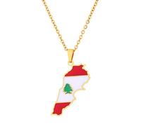 Collar Colgante Mapa Mapas Libanesas Aleación Collar Cadena Accesorios Adecuado Para Uso Diario Y Los Entusiastas Exploración Colgante