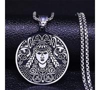 Collar Colgante Moda Irlanda Bosque Diosa Cadena Collar Color Plata Nudo irlandés Collares Joyería Collares Joyería Regalos de cumpleaños para Mujeres Hombres