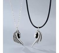Collar Colgante Pareja Collar emparejado ángel Demonio Colgante Collares Cadena de Cuero Amistad Regalos para Mujeres Hombres favores de Fiesta de joyería
