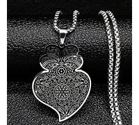 Collar Colgante Portugal Viana corazón Flor Collar Cadena Mujer Color Plata Collares joyería joyería Regalos de cumpleaños para Mujeres Hombres