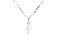 Collar Colgante Unisex Mini Pequeño De Cruz Egipcia Ankh Clave De La Vida Religiosa Para Mujeres Hombres Adolescentes Pulido En Plata Esterlina .925