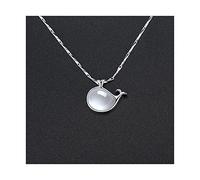 Collar Collar de Colgante de Forma de Ballena Linda 999 Luz esterlina Joya de Cadena de clavícula de Lujo Joyería de San Valentín Presente para Novia para Mujeres