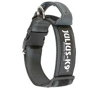 Collar Color & Gray con la manija, la cerradura de seguridad y el remiendo intercambiables, 50 mm (49-70 cm), Negro-Gris