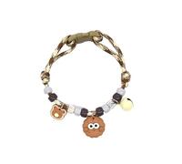 Collar colorido y bonito para mascotas, collar ajustable trenzado para cachorros de gato con cascabeles. (G)