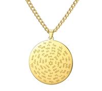 Collar con 99 nombres de Alá Ayatul Kursi, collar con colgante Asma - Ul - Husna para mujer, joyería islámica musulmana, regalos de Eid Ramadán, Medium, Acero inoxidable, No es una piedra preciosa