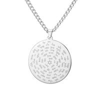 Collar con 99 nombres de Alá Ayatul Kursi, collar con colgante Asma - Ul - Husna para mujer, joyería islámica musulmana, regalos de Eid Ramadán, Medium, Acero inoxidable, No es una piedra preciosa