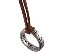 Collar con anillo de Uncharted 4 Nathan Drake para hombres con cordón de cuero ajustable, fabricado a mano, de metal
