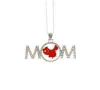 Collar con bandera nacional de mapa de China para el día de la madre, regalo para mamá, abuela, joyería de cumpleaños, Medium