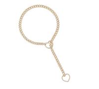 Collar con cadena en forma de corazón - Collar con junta tórica hecha a mano - gargantilla con eslabones cubanos - Joyas ajustables en forma de corazón para niñas y mujeres, Se référer au descriptif