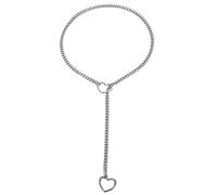 Collar con cadena en forma de corazón - Collar con junta tórica hecha a mano - gargantilla con eslabones cubanos - Joyas ajustables en forma de corazón para niñas y mujeres, Se référer au descriptif