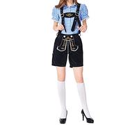 Collar con cierre de capa, estilo medieval, Oktoberfest, para hombre, pantalones de cuero para mujer, auténtico traje alemán Tannish Brown Sexy Anime Cosplay Disfraces para mujeres para sexo, Bk1, S
