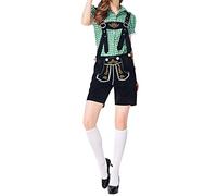 Collar con cierre de capa, estilo medieval, Oktoberfest, para hombre, pantalones de cuero para mujer, auténtico traje alemán Tannish Brown Sexy Anime Cosplay Disfraces para mujeres para sexo, Bk2, S
