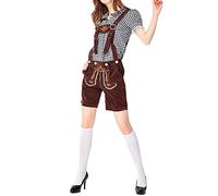 Collar con cierre de capa, estilo medieval, Oktoberfest, para hombre, pantalones de cuero para mujer, auténtico traje alemán Tannish Brown Sexy Anime Cosplay Disfraces para mujeres para sexo, BW2, L