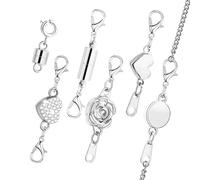 Collar con cierre magnético - 6 cierres para la fabricación de pulseras | Extensión de collar resistente con mosquetón para mujer y niña, fabricación de joyas, ajuste de pulsera para uso diario