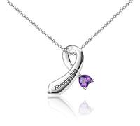 Collar con cinta morada para la enfermedad de la fibromialgia para la concienciación de la fibromialgia regalo púrpura, 2.5