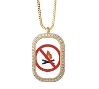 Collar con colgante Art Deco con logotipo de No Burning Fires