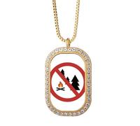 Collar con colgante Art Deco con logotipo de No Burning Fires