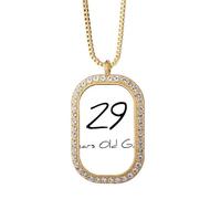 Collar con colgante Art Deco de 29 años de edad, joyería dorada con cristales de diamantes