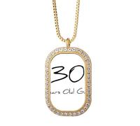 Collar con colgante Art Deco de 30 años de edad, joyería dorada con cristales de diamantes