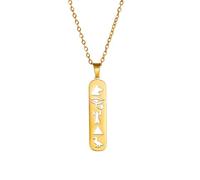 Collar con colgante cartucho EUEAVAN para mujer Collar con ojo de Horus/cruz Ankh Collar con cartucho personalizado con nombre Jeroglífico Amuleto egipcio antiguo Joyería Regalo (Cartucho oro 1)