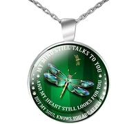 Collar con colgante, collar unisex "Mi Mente sigue hablando del tiempo" con colgante de cristal con cadena de joyas regalo 3 Durable and Clever