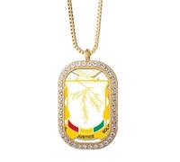 Collar con colgante con emblema afnacional de Guinea y diamantes de cristal dorado