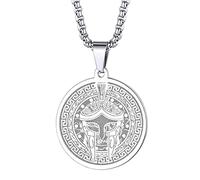 Collar con colgante con símbolo del antiguo dios de la guerra griego, para hombres, mujeres, colgante conmemorativo de la guerra griega, amuleto, Acero inoxidable, Sin piedras preciosas
