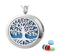 Collar con colgante de aceite para aromaterapia, perfume, collar hueco | Colgante de medallón para mujer, joyería para el cuello, difusor de aceite, yoga, meditación, relajación, spa, uso diario