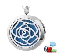 Collar con colgante de aceite para aromaterapia, perfume, collar hueco | Colgante de medallón para mujer, joyería para el cuello, difusor de aceite, yoga, meditación, relajación, spa, uso diario
