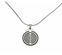 Collar con colgante de acero inoxidable Lakhovsky MWO de 30 mm con cadena de acero inoxidable, oscilador multionda, diseño de bobina Tesla, joyería unisex, mediano, acero inoxidable, sin piedras