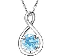 Collar con colgante de aguamarina, piedra preciosa natural auténtica, joyería de piedra natal de marzo para mujer, regalo delicado de plata de ley/oro