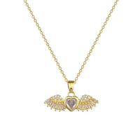 Collar con colgante de ala de ángel romántica punk, hermoso y versátil, adecuado para joyas de mujer que se pueden llevar apiladas