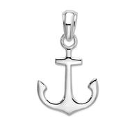 Collar con colgante de ancla náutica 3D de plata de ley 925 chapada en rodio pulido, 31,22 mm de largo, regalo de joyería para mamá, talla única, Metal Plata metal Rodio Plata, No es una piedra