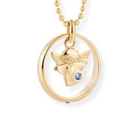 Collar Con Colgante De Ángel Dorado Con Cristal Azul Para Niños