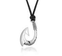 Collar con Colgante de Anzuelo Grabado con patrón Simple a la Moda para Hombre, Estilo Hip Hop, Decoraciones para Fiesta de Rock, Regalo