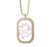 Collar con colgante de arce y diamantes de cristal dorado para el 4 de julio